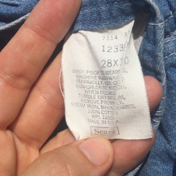 Vtg Sears Fieldmaster denim overalls sz 28 x 30 coveralls jeans farm garden work - Picture 7 of 10